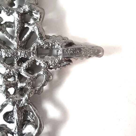 Vintage 1970s Faux Turquoise Filigree Cross Necklace Signed Roma - Picture 3 of 7